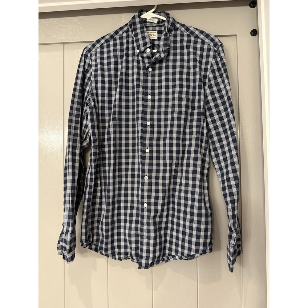 J.CREW Men's Long Sleeve Blue Checkered Button Down Shirt‎ S